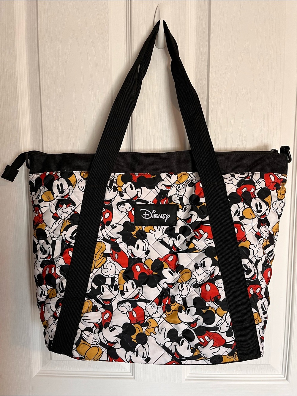Disney Bioworld Quilted Mickey Mouse 18x14" Tote Shoulder Crossbody Bag